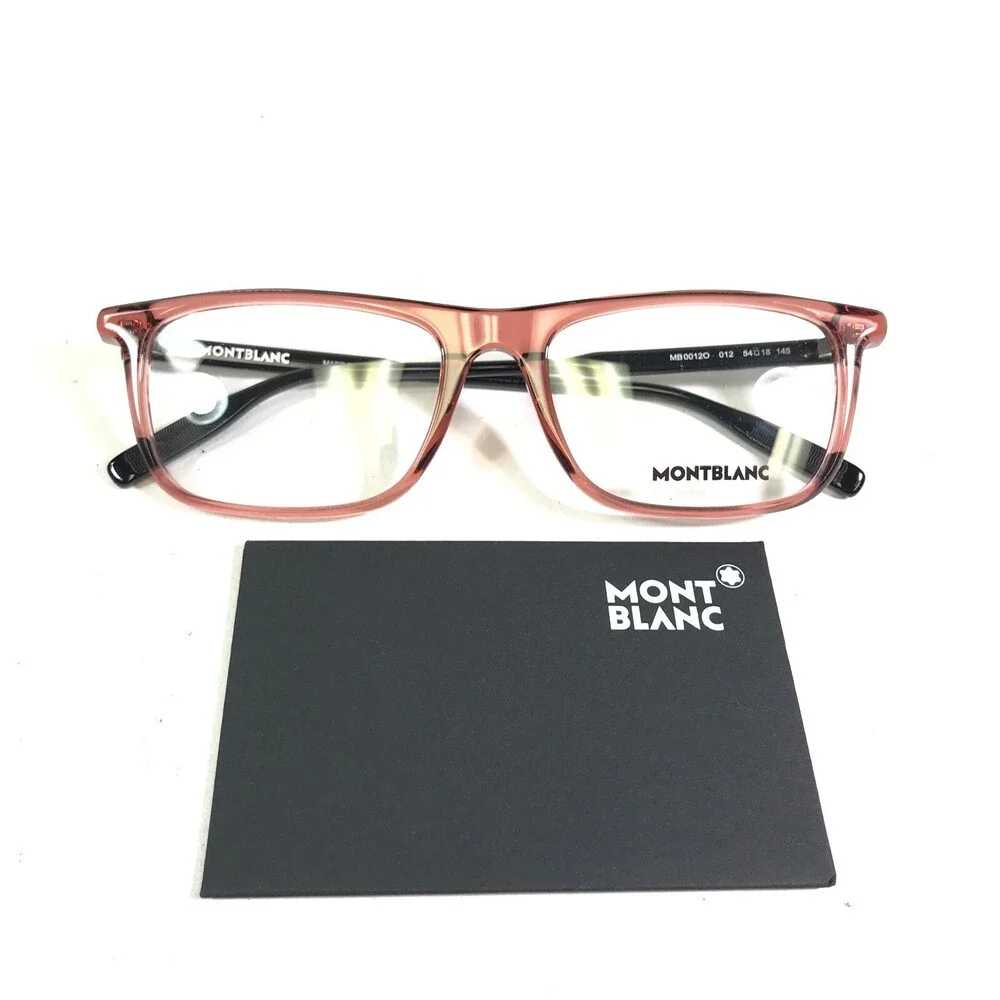 Montblanc Eyeglasses Frames MB0012O 012 Black Red Rectangular Full Rim 54-18-145